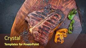  Presentation with wagyu - Presentation theme consisting of traditional-barbecue-dry-aged-wagyu background and a tawny brown colored foreground