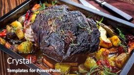 Presentation with barbecue - Slides enhanced with traditional-barbecue-lamb-roast-sliced background and a tawny brown colored foreground