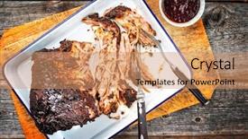  Presentation with bits - Colorful presentation theme enhanced with traditional barbecue pulled pork piece backdrop and a coral colored foreground