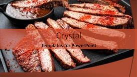  Presentation with barbecue - Slides having traditional-barbecue-sliced-dry-aged background and a red colored foreground