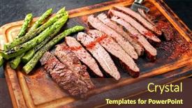  Presentation with cutting board - Presentation theme with traditional-barbecue-sliced-dry-aged background and a tawny brown colored foreground