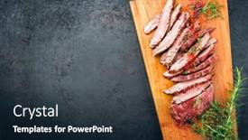  Presentation with barbecue - Slides with traditional-barbecue-sliced-dry-aged background and a tawny brown colored foreground