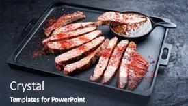  Presentation with barbecue - Theme featuring traditional-barbecue-sliced-dry-aged background and a tawny brown colored foreground