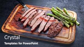  Presentation with burnt - Presentation theme having traditional-barbecue-sliced-dry-aged background and a tawny brown colored foreground