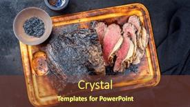  Presentation with wagyu - Presentation design with traditional-barbecue-smoked-wagyu-sirloin background and a tawny brown colored foreground