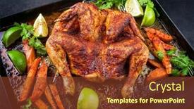  Presentation with sweet potato chips - Slides featuring traditional-barbecue-spatchcocked-chicken-al background and a  colored foreground