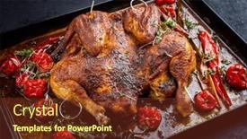  Presentation with jalapeno - Presentation enhanced with traditional-barbecue-spatchcocked-chicken-al background and a tawny brown colored foreground