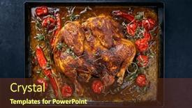  Presentation with jalapeno - Slide deck having traditional-barbecue-spatchcocked-chicken-al background and a tawny brown colored foreground