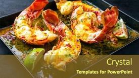  Presentation with barbecue - PPT layouts with traditional-barbecue-spiny-lobster-tail background and a tawny brown colored foreground