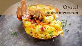  Presentation with barbecue - Slide set having traditional-barbecue-spiny-lobster-tail background and a yellow colored foreground