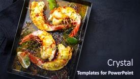  Presentation with saffron - Cool new PPT layouts with traditional-barbecue-spiny-lobster-tail backdrop and a wine colored foreground
