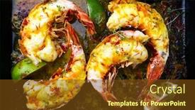  Presentation with barbecue - Colorful slide deck enhanced with traditional-barbecue-spiny-lobster-tail backdrop and a tawny brown colored foreground