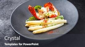  Presentation with simple design white - PPT layouts consisting of traditional-barbecue-spiny-lobster-tail background and a  colored foreground