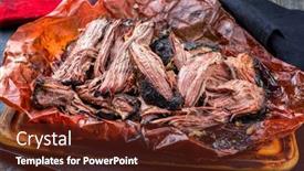  Presentation with wagyu - Audience pleasing presentation design consisting of traditional-barbecue-wagyu-pulled-beef backdrop and a tawny brown colored foreground