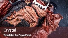  Presentation with wagyu - Beautiful PPT theme featuring traditional-barbecue-wagyu-pulled-beef backdrop and a tawny brown colored foreground