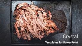  Presentation with wagyu - Slide set consisting of traditional-barbecue-wagyu-pulled-beef background and a dark gray colored foreground