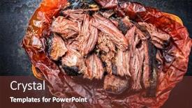  Presentation with wagyu - Slide set enhanced with traditional-barbecue-wagyu-pulled-beef background and a tawny brown colored foreground