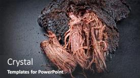  Presentation with wagyu - Slides with traditional-barbecue-wagyu-pulled-beef background and a dark gray colored foreground