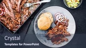  Presentation with wagyu - PPT layouts featuring traditional-barbecue-wagyu-pulled-beef background and a tawny brown colored foreground