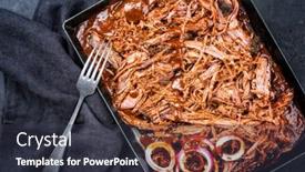  Presentation with bbq - PPT layouts featuring traditional-barbecue-wagyu-pulled-beef background and a tawny brown colored foreground