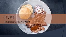  Presentation with bbq - PPT theme consisting of traditional-barbecue-wagyu-pulled-beef background and a coral colored foreground