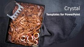  Presentation with bbq - Slide set enhanced with traditional-barbecue-wagyu-pulled-beef background and a dark gray colored foreground