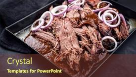  Presentation with wagyu - Presentation theme consisting of traditional-barbecue-wagyu-pulled-beef background and a tawny brown colored foreground