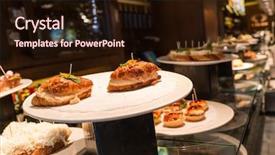  Presentation with restaurant - Slide deck consisting of traditional basque pinchos background and a wine colored foreground