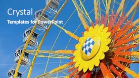  Presentation with oktoberfest - Cool new presentation theme with traditional-bavarian-big-wheel backdrop and a teal colored foreground