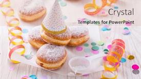  Presentation with birthday party - Presentation featuring traditional-berliner-with-party-hat background and a lemonade colored foreground