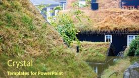  Presentation with roof - Audience pleasing slides consisting of traditional-black-houses-with-grass backdrop and a tawny brown colored foreground
