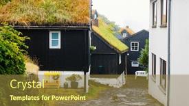  Presentation with roof - Theme with traditional-black-houses-with-grass background and a tawny brown colored foreground