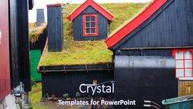  Presentation with roof - Cool new slides with traditional-black-houses-with-grass backdrop and a wine colored foreground