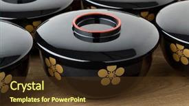  Presentation with lid - Slides enhanced with traditional black lacquered japanese bowl background and a tawny brown colored foreground