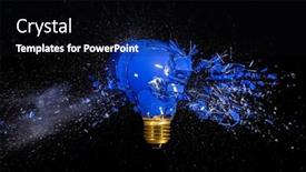  Presentation with bulb - Presentation design featuring traditional-blue-bulb-breaks background and a wine colored foreground