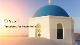  Presentation with church blue - Beautiful slide set featuring traditional blue dome church backdrop and a  colored foreground