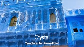  Presentation with city india - PPT layouts consisting of traditional blue windows and wall background and a ocean colored foreground