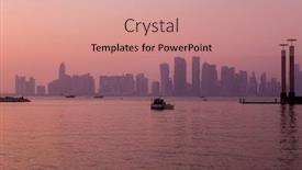  Presentation with boats - Audience pleasing presentation theme consisting of traditional-boats-called-dhows backdrop and a coral colored foreground