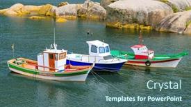  Presentation with atlantic - Slides having traditional-boats-in-atlantic-ocean background and a ocean colored foreground