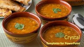  Presentation with moroccan - Audience pleasing slide deck consisting of traditional-bowl-of-moroccan-harira backdrop and a tawny brown colored foreground