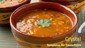  Presentation with moroccan - Cool new presentation design with traditional-bowl-of-moroccan-harira backdrop and a tawny brown colored foreground