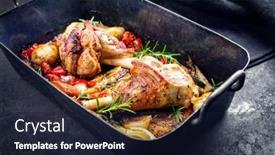  Presentation with eggplant - Slide deck having traditional-braised-leg-of-lamb background and a wine colored foreground