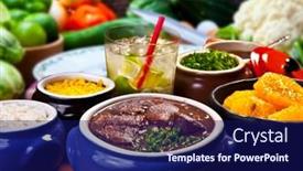  Presentation with cabbage - PPT theme consisting of traditional-brazilian-feijoada-with-cabbage background and a navy blue colored foreground