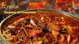  Presentation with traditional wood - Slide deck enhanced with traditional-brazilian-feijoada-with-foot background and a tawny brown colored foreground