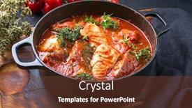  Presentation with tomato - Theme featuring traditional-brazilian-fish-stew-moqueca background and a tawny brown colored foreground