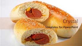  Presentation with snack - PPT theme having traditional-brazilian-snack background and a gold colored foreground