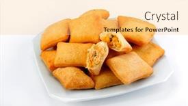  Presentation with snack - Amazing presentation design having traditional-brazilian-snack backdrop and a yellow colored foreground