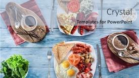  Presentation with breakfast - Presentation theme consisting of traditional-breakfast-at-home-top background and a light blue colored foreground