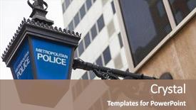  Presentation with metropolitan - PPT theme enhanced with traditional british metropolitan police lamp background and a coral colored foreground