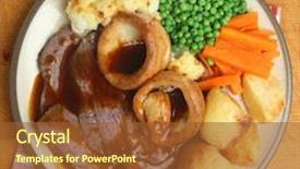  Presentation with roast beef - Slide deck consisting of traditional british sunday roast beef background and a tawny brown colored foreground